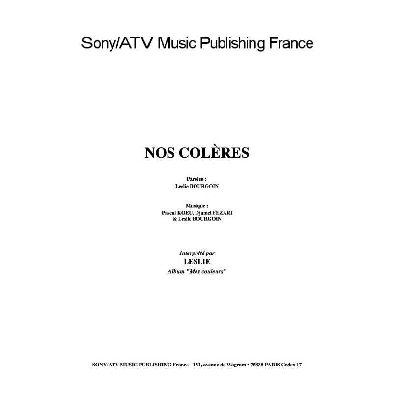 NOS COLÈRES