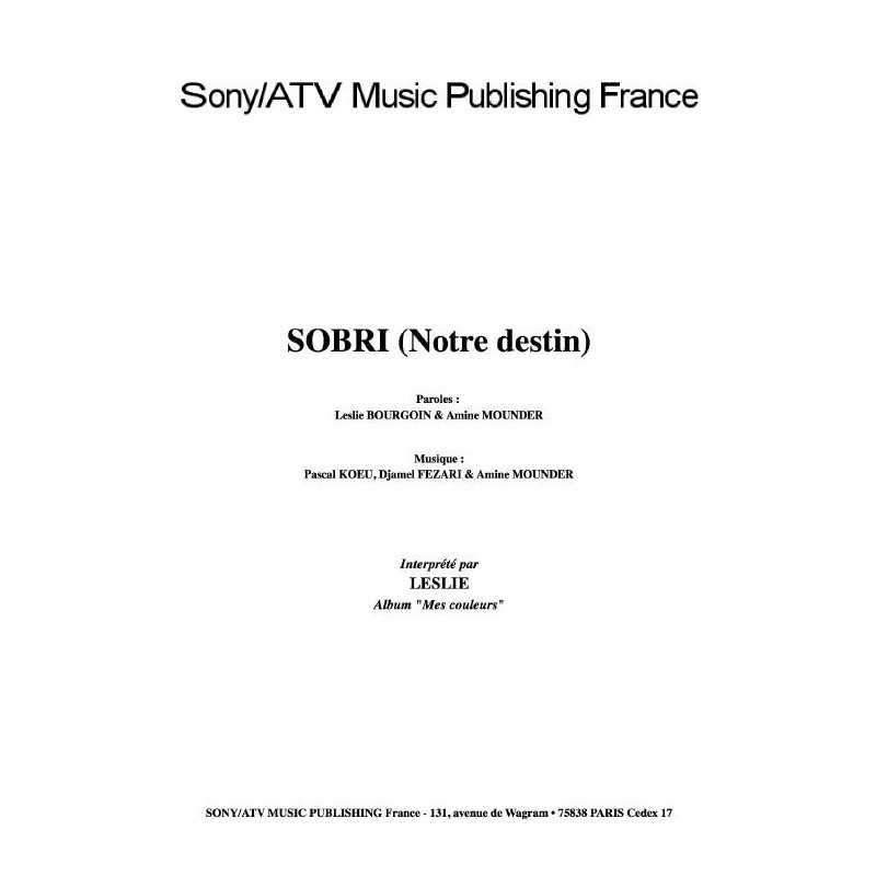 SOBRI (NOTRE DESTIN)