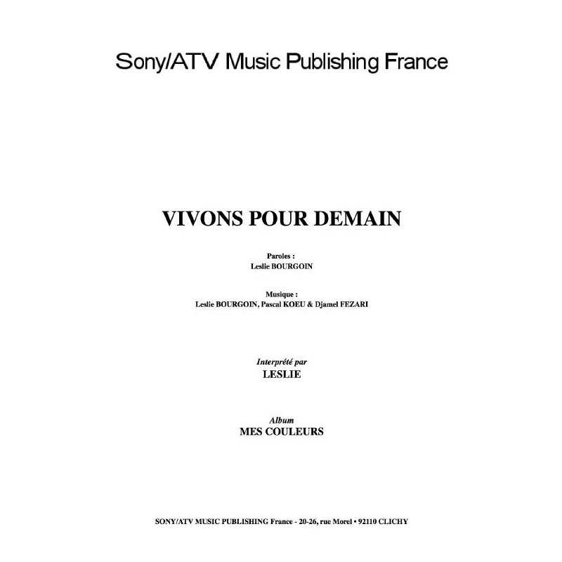 VIVONS POUR DEMAIN