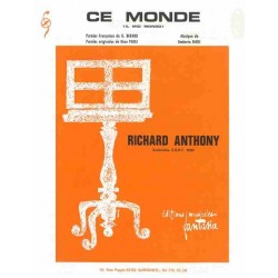Sheet music CE MONDE Richard Anthony