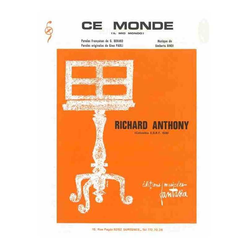 Sheet music CE MONDE Richard Anthony