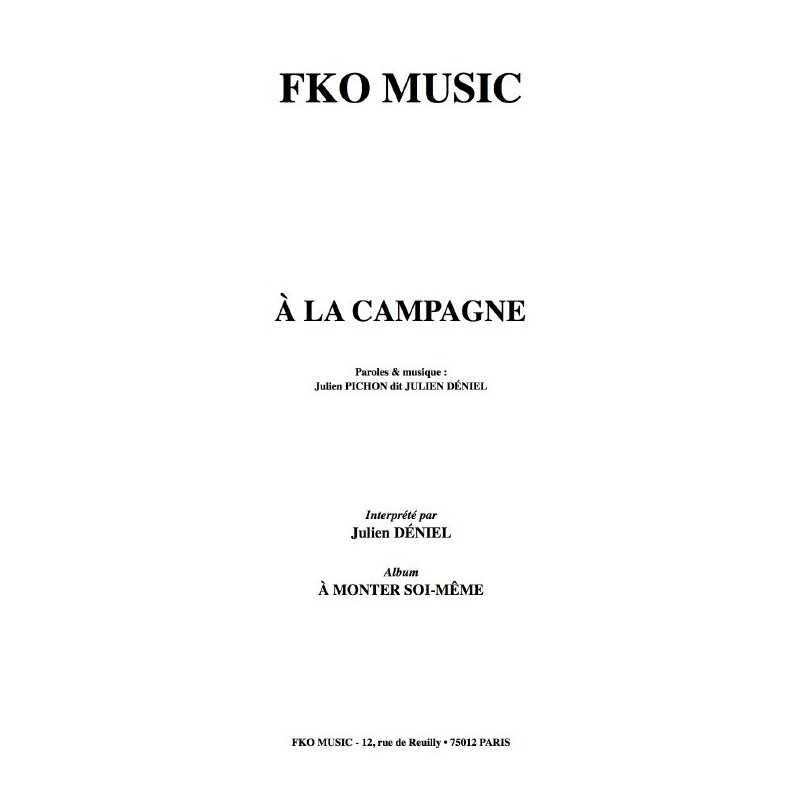 À LA CAMPAGNE