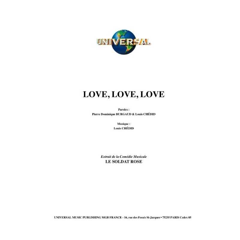 Partition LOVE LOVE LOVE Le Soldat Rose