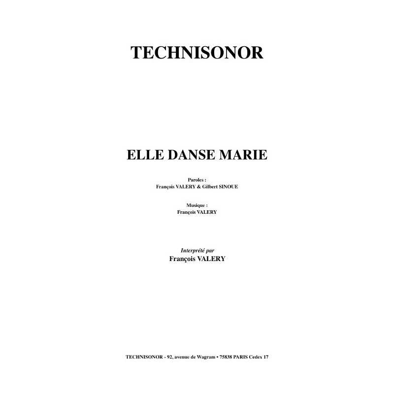 Sheet music ELLE DANSE MARIE François Valéry pdf