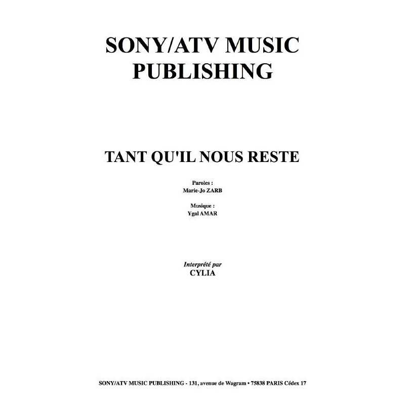 TANT QU'IL NOUS RESTE