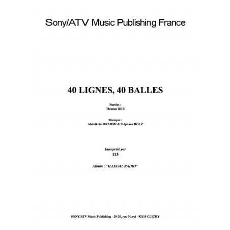 40 LIGNES, 40 BALLES