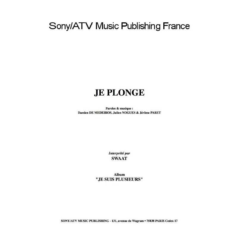 JE PLONGE