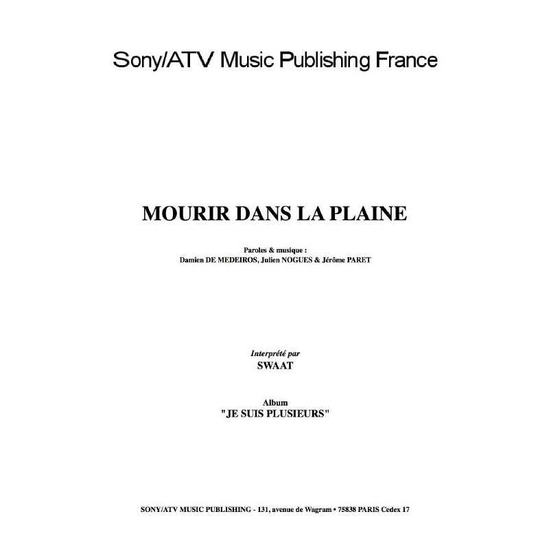 MOURIR DANS LA PLAINE