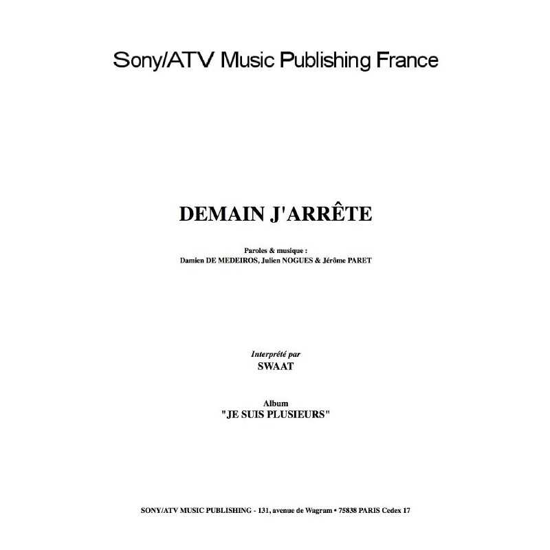 DEMAIN J'ARRÊTE