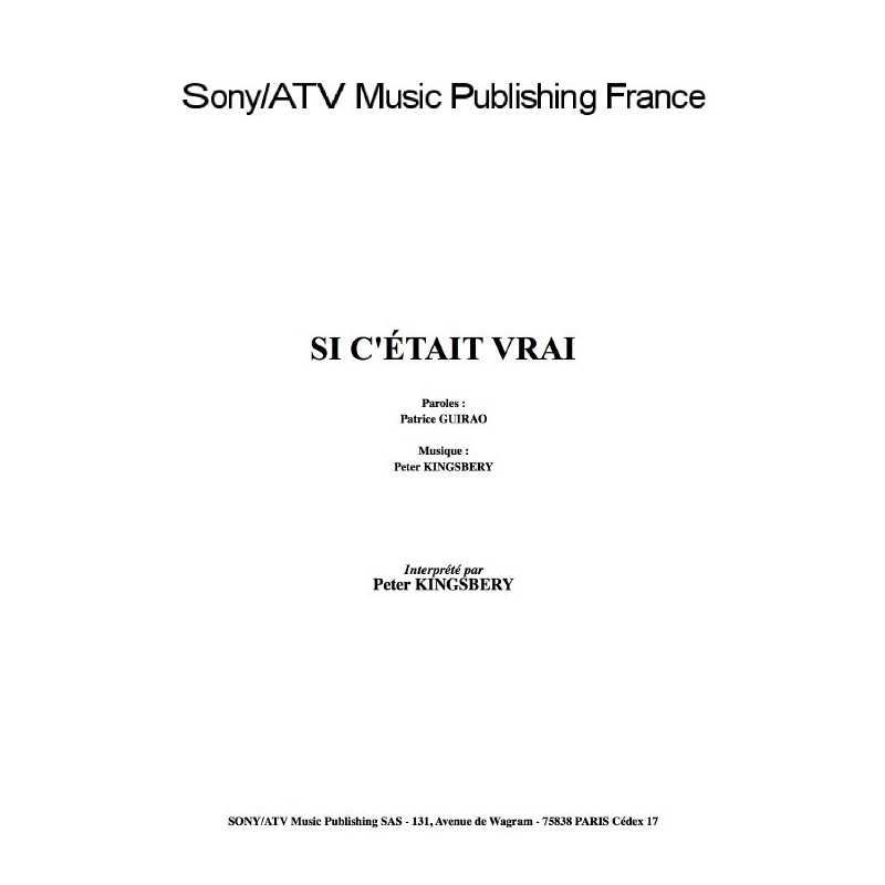 SI C'ÉTAIT VRAI
