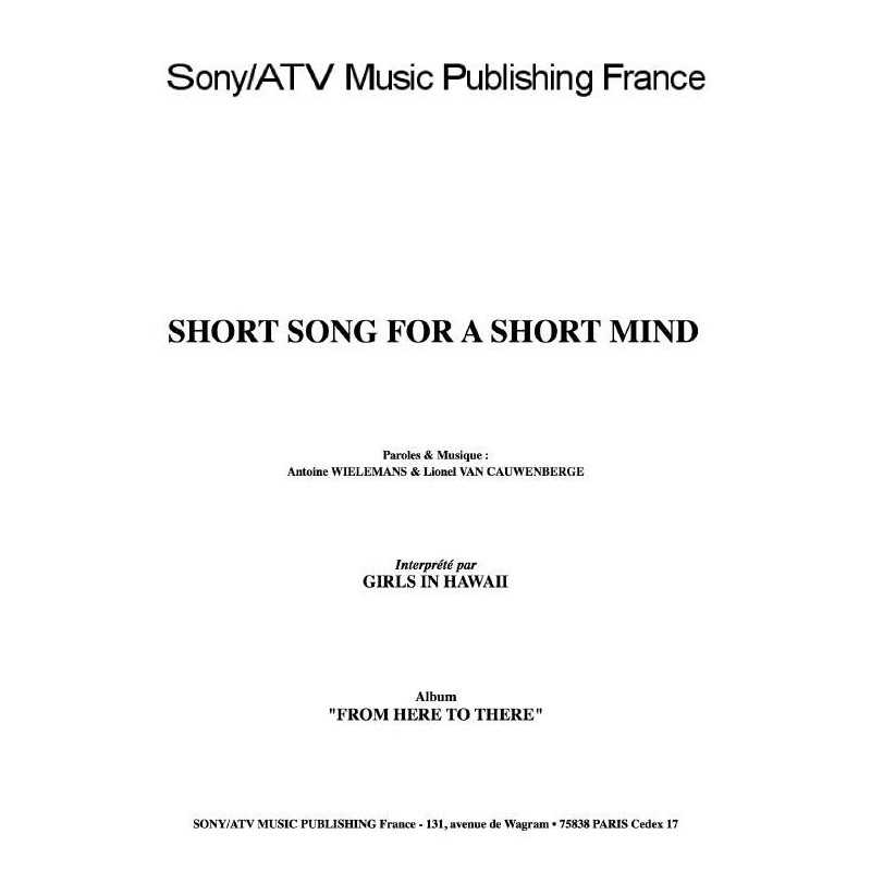 SHORT SONG FOR A SHORT MIND