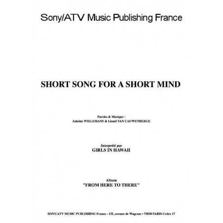 SHORT SONG FOR A SHORT MIND