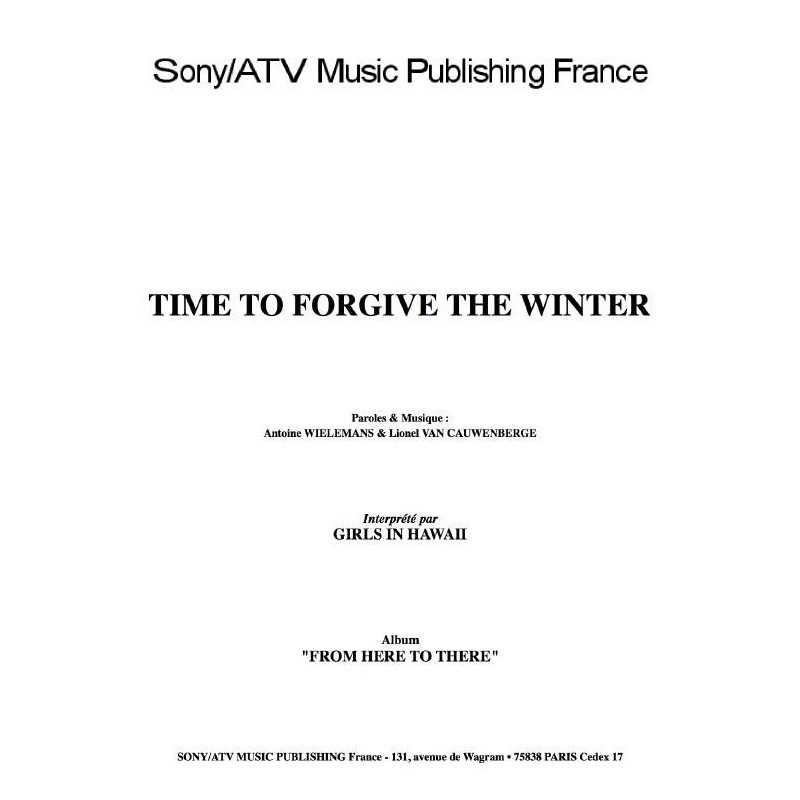 TIME TO FORGIVE THE WINTER