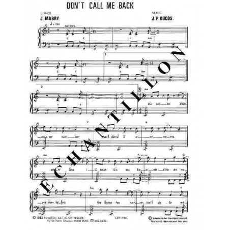DON'T CALL ME BACK