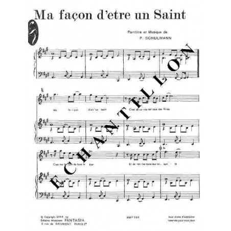 MA FAÇON D'ÊTRE UN SAINT