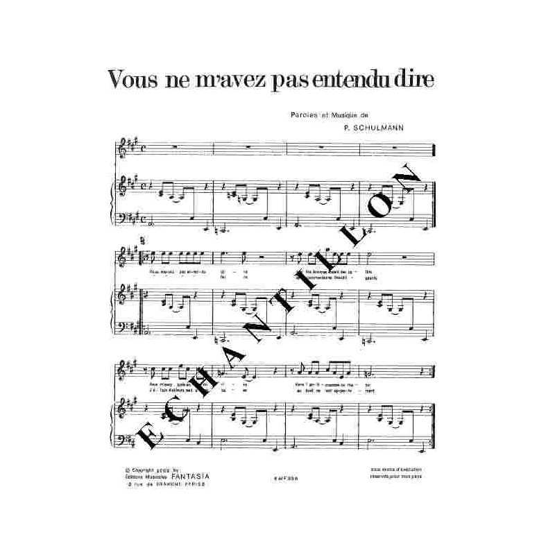 VOUS NE M'AVEZ PAS ENTENDU DIRE