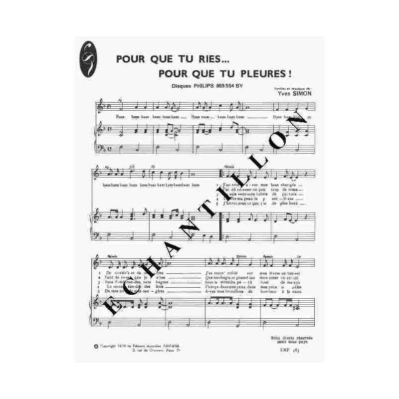 POUR QUE TU RIES... POUR QUE TU PLEURES