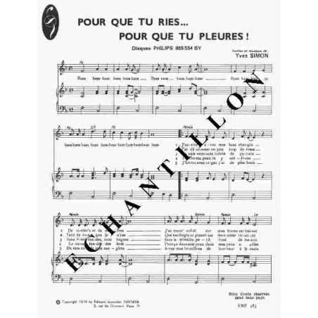 POUR QUE TU RIES... POUR QUE TU PLEURES