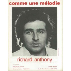 Sheet music COMME UNE MÉLODIE Richard Anthony