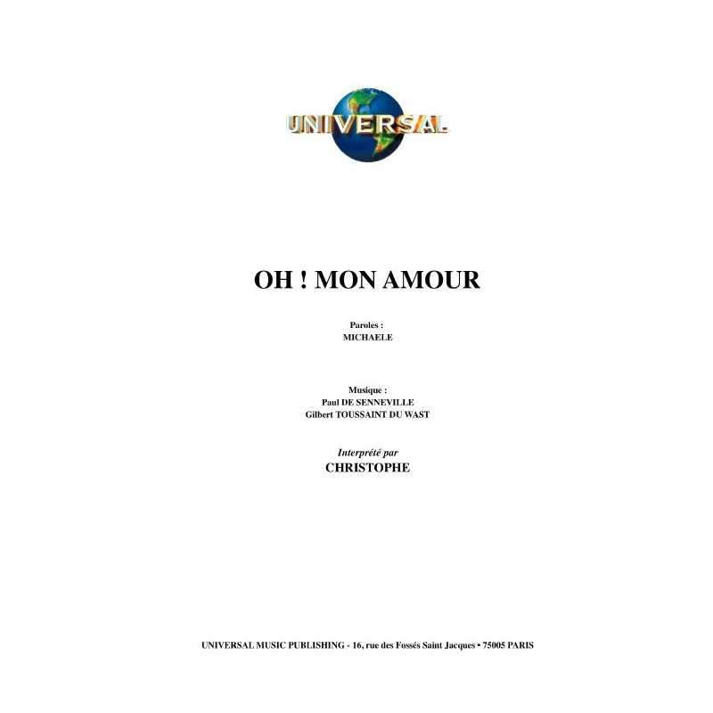 Partition OH MON AMOUR Christophe