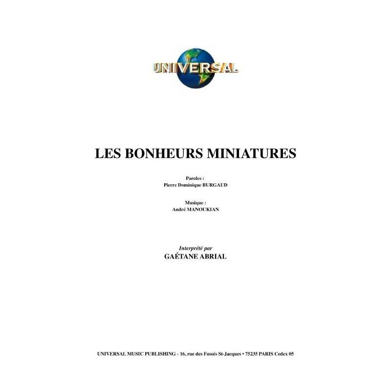 LES BONHEURS MINIATURES