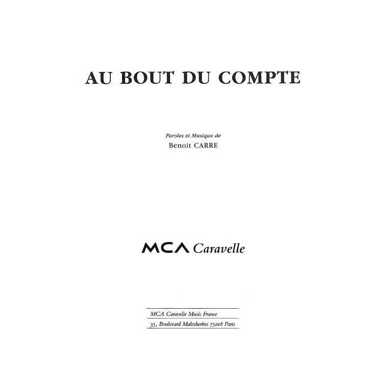 AU BOUT DU COMPTE