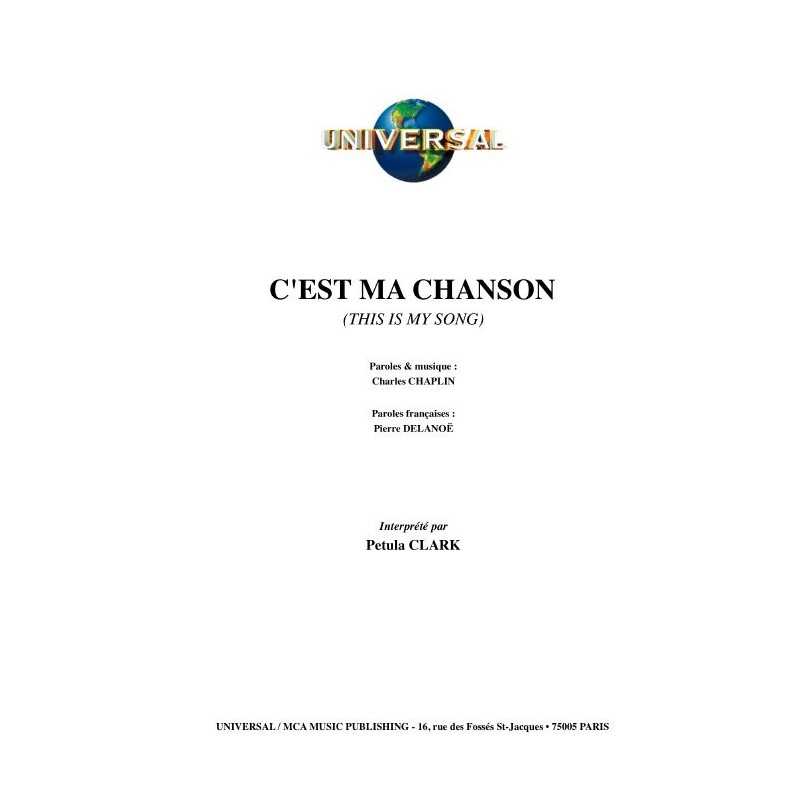 Sheet music C'EST MA CHANSON THIS IS MY SONG Petula Clark