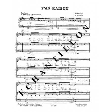 T'AS RAISON