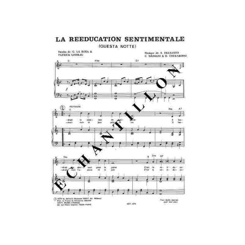 LA REEDUCATION SENTIMENTALE (QUESTA NOTTE)