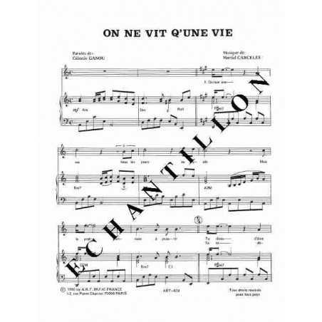 ON NE VIT QU'UNE VIE