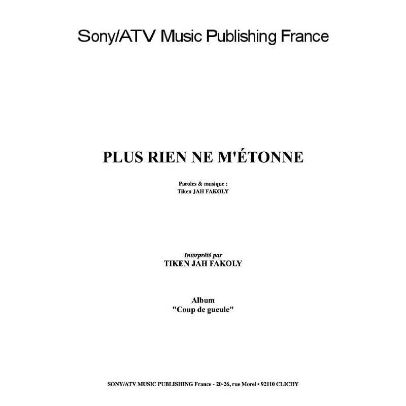 PLUS RIEN NE M'ÉTONNE