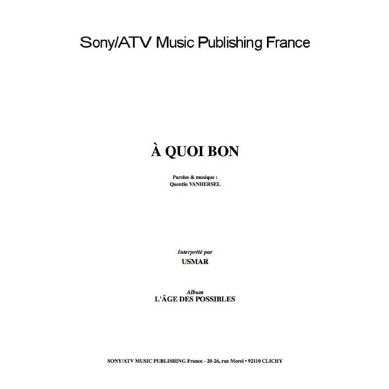 À QUOI BON