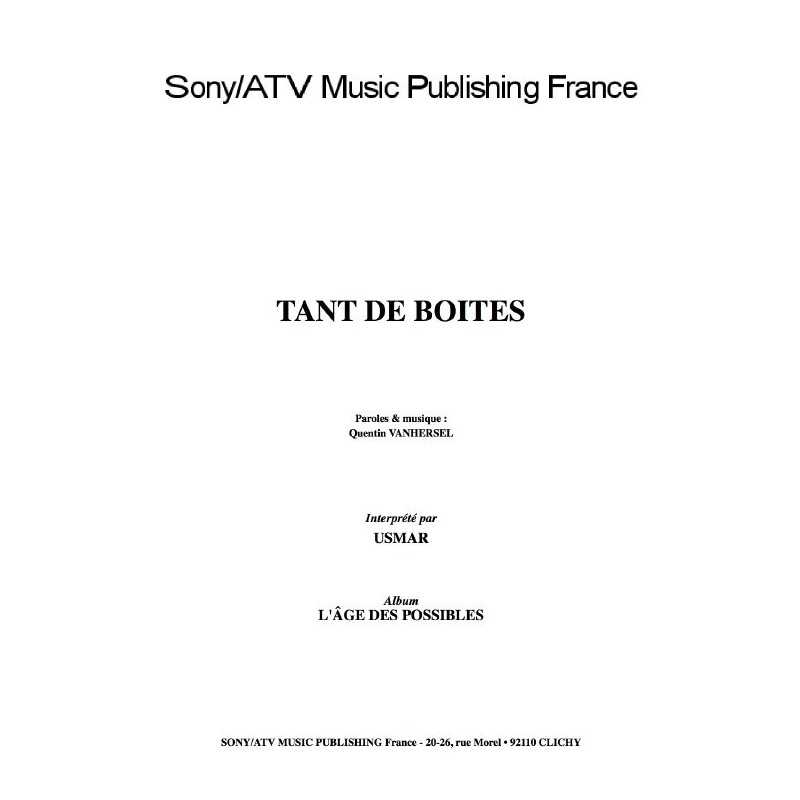 TANT DE BOÎTES