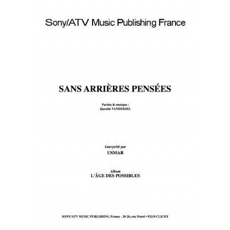 SANS ARRIÈRES PENSÉES
