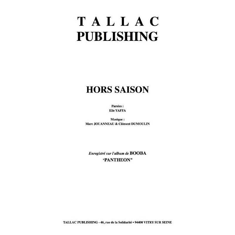 HORS SAISON