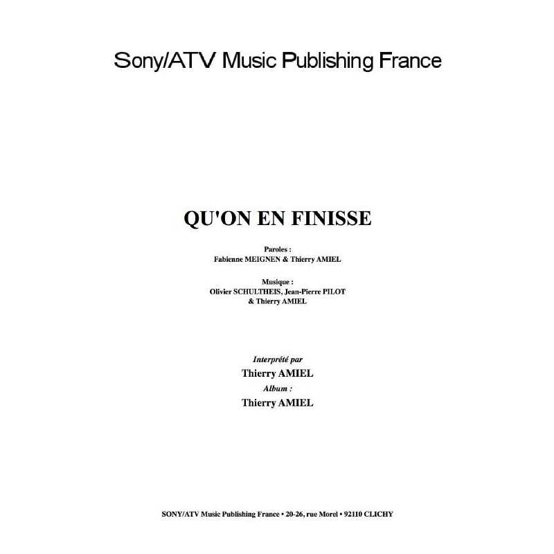 QU'ON EN FINISSE