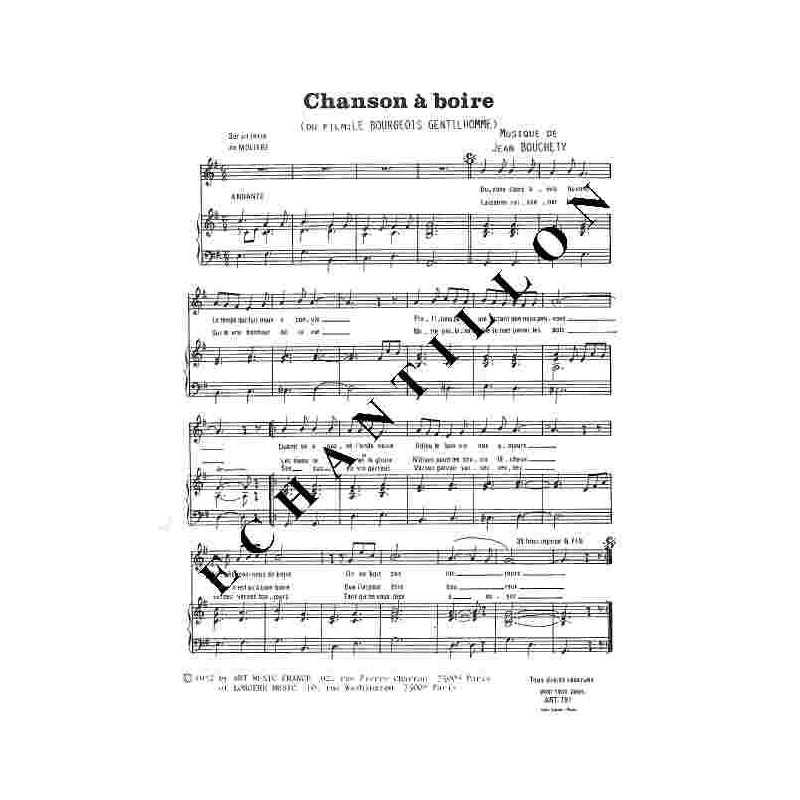 CHANSON À BOIRE