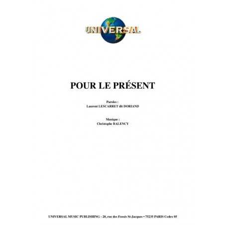 POUR LE PRÉSENT