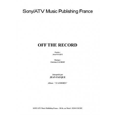OFF THE RECORD