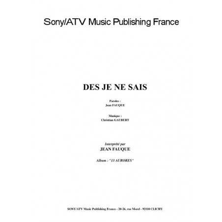 DES JE NE SAIS