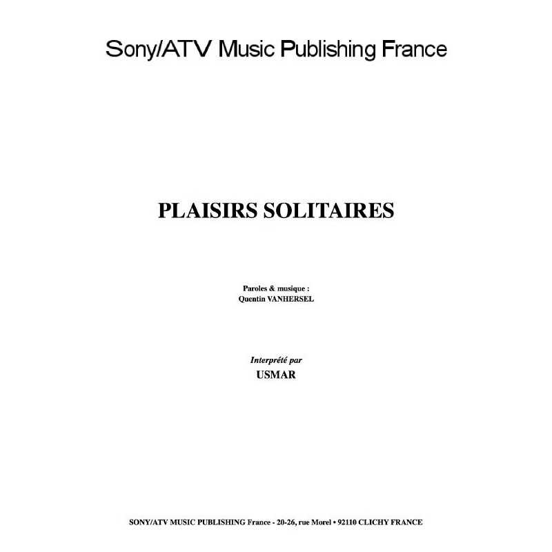 PLAISIRS SOLITAIRES