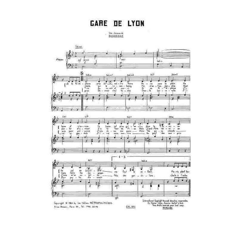 Partition GARE DE LYON Barbara PDF