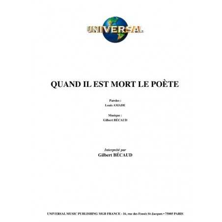 QUAND IL EST MORT LE POÈTE