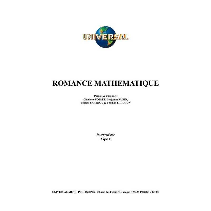 ROMANCE MATHÉMATIQUE
