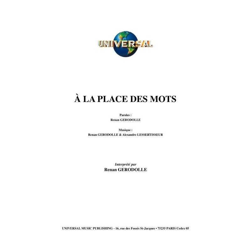 À LA PLACE DES MOTS