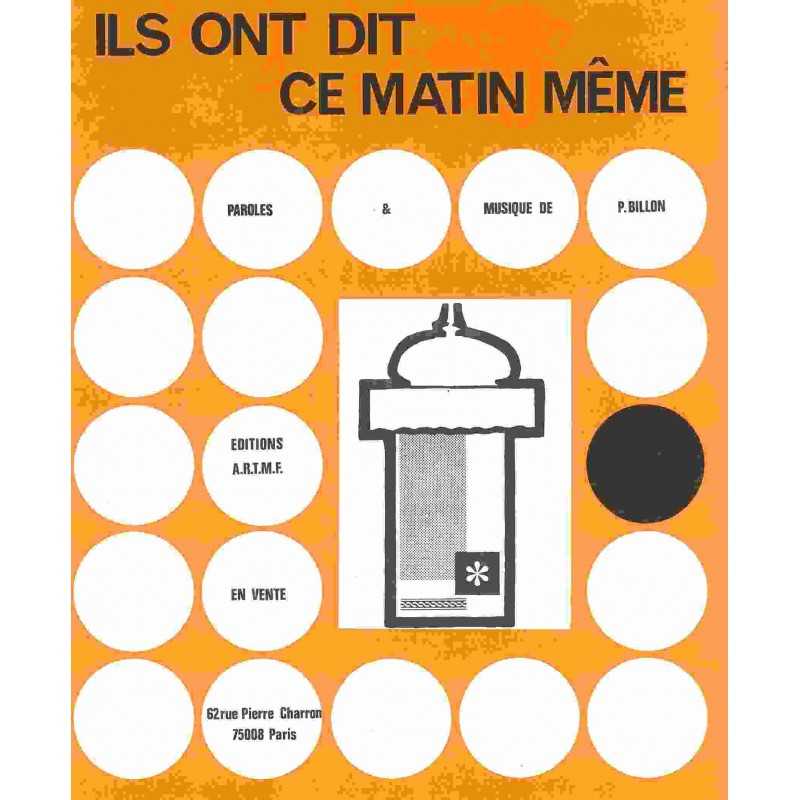 ILS ONT DIT CE MATIN MÊME