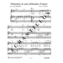 DÉCLARATION DE PAIX, DÉCLARATION D'AMOUR