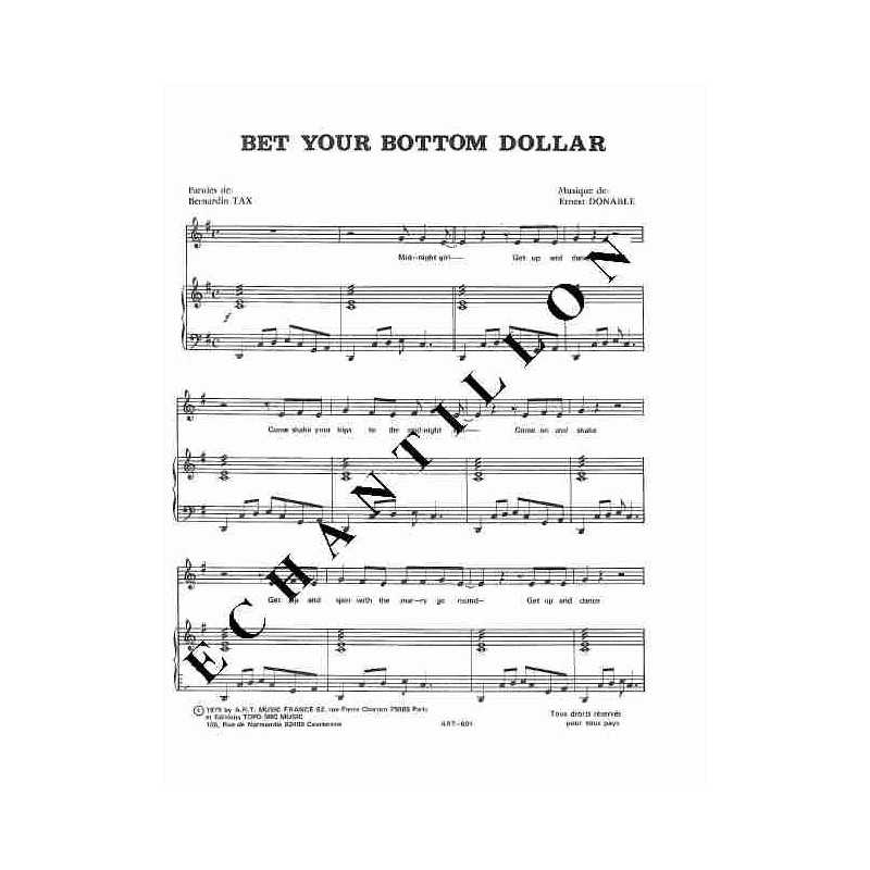 BET YOUR BOTTOM DOLLAR