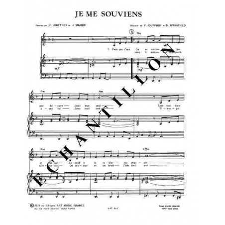 JE ME SOUVIENS