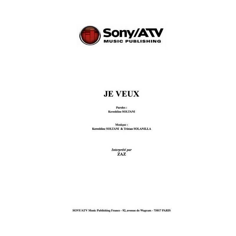 JE VEUX sheet music Zaz pdf